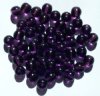 25 8mm Transparent Tanzanite Round Glass Beads
